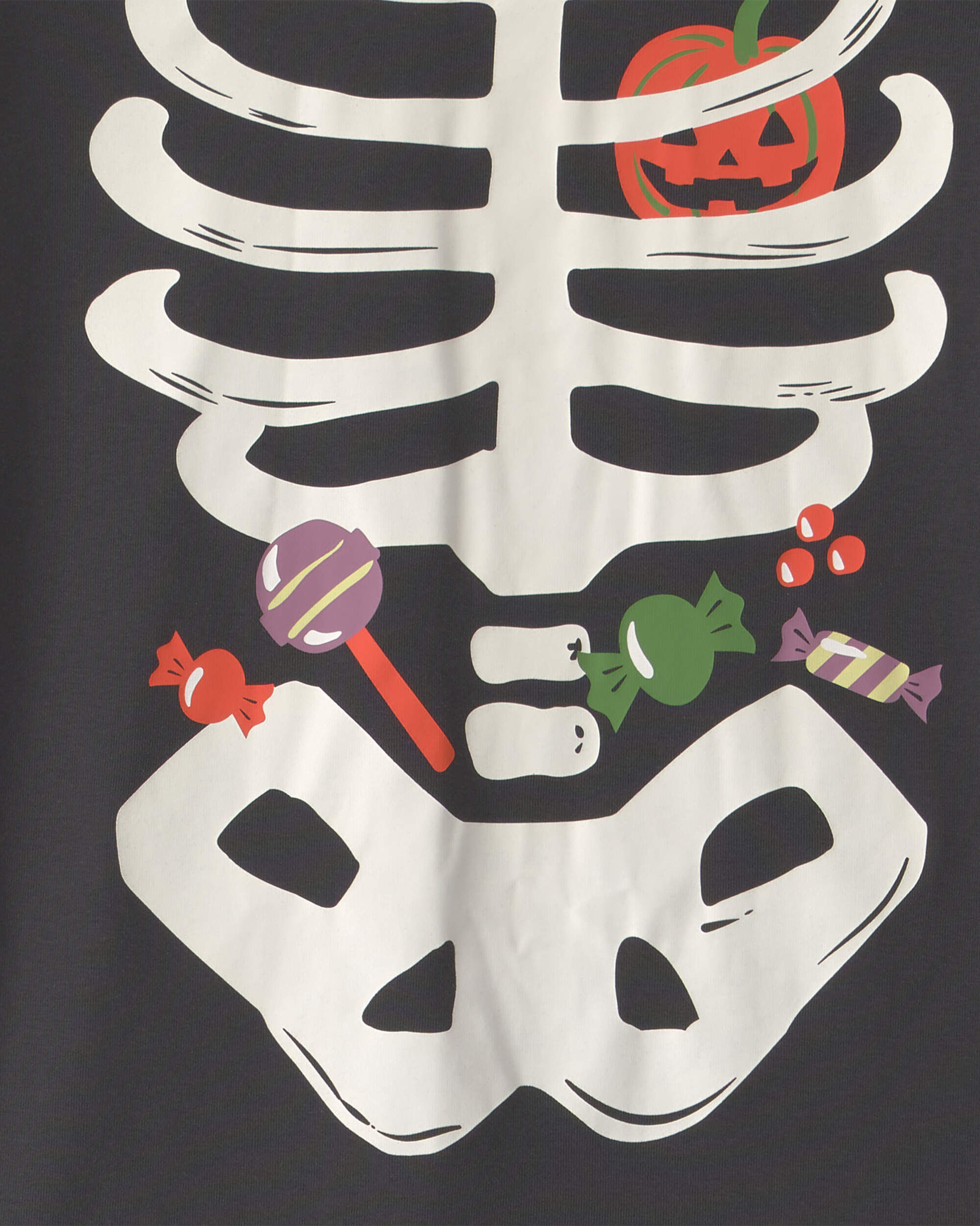 Adult 2-Piece Halloween Glow in the Dark Skeleton 100% Cotton Snug Fit Pajama Set - Charcoal - Image 4