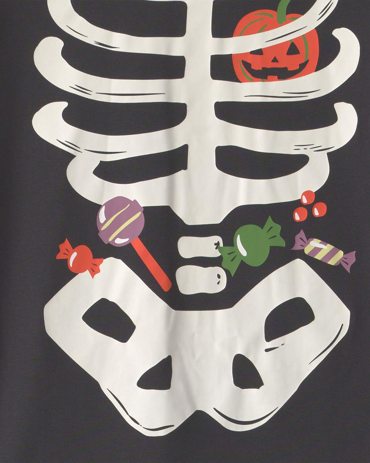 Adult 2-Piece Halloween Glow in the Dark Skeleton 100% Cotton Snug Fit Pajama Set - Charcoal - Image 3