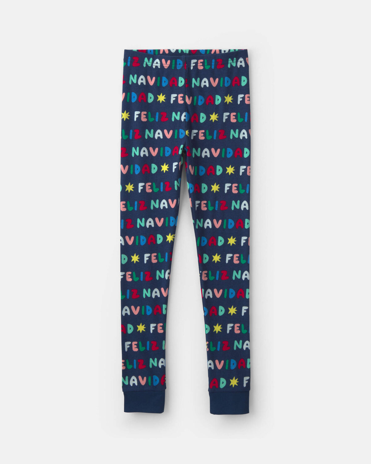 Kids 2-Piece 'Feliz Navidad' Christmas 100% Cotton Snug Fit Pajama Set - Navy Blue - Image 2