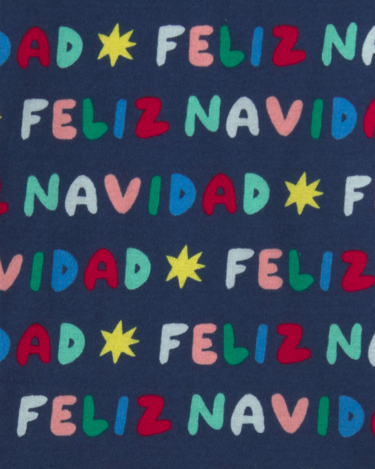 Kids 2-Piece 'Feliz Navidad' Christmas 100% Cotton Snug Fit Pajama Set - Navy Blue - Image 3