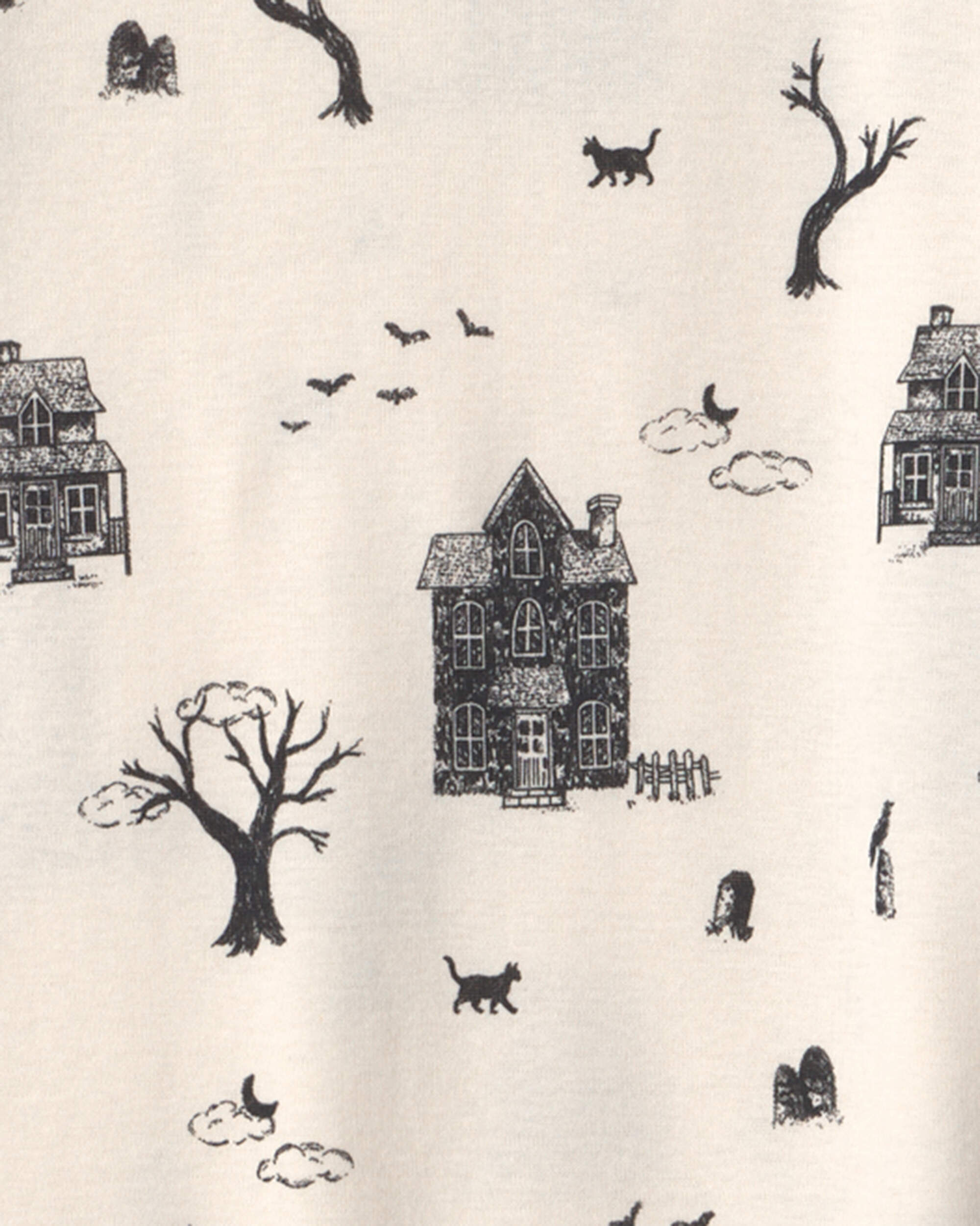 Kids 2-Piece Organic Cotton Pajamas in Spooky Village - Image 4