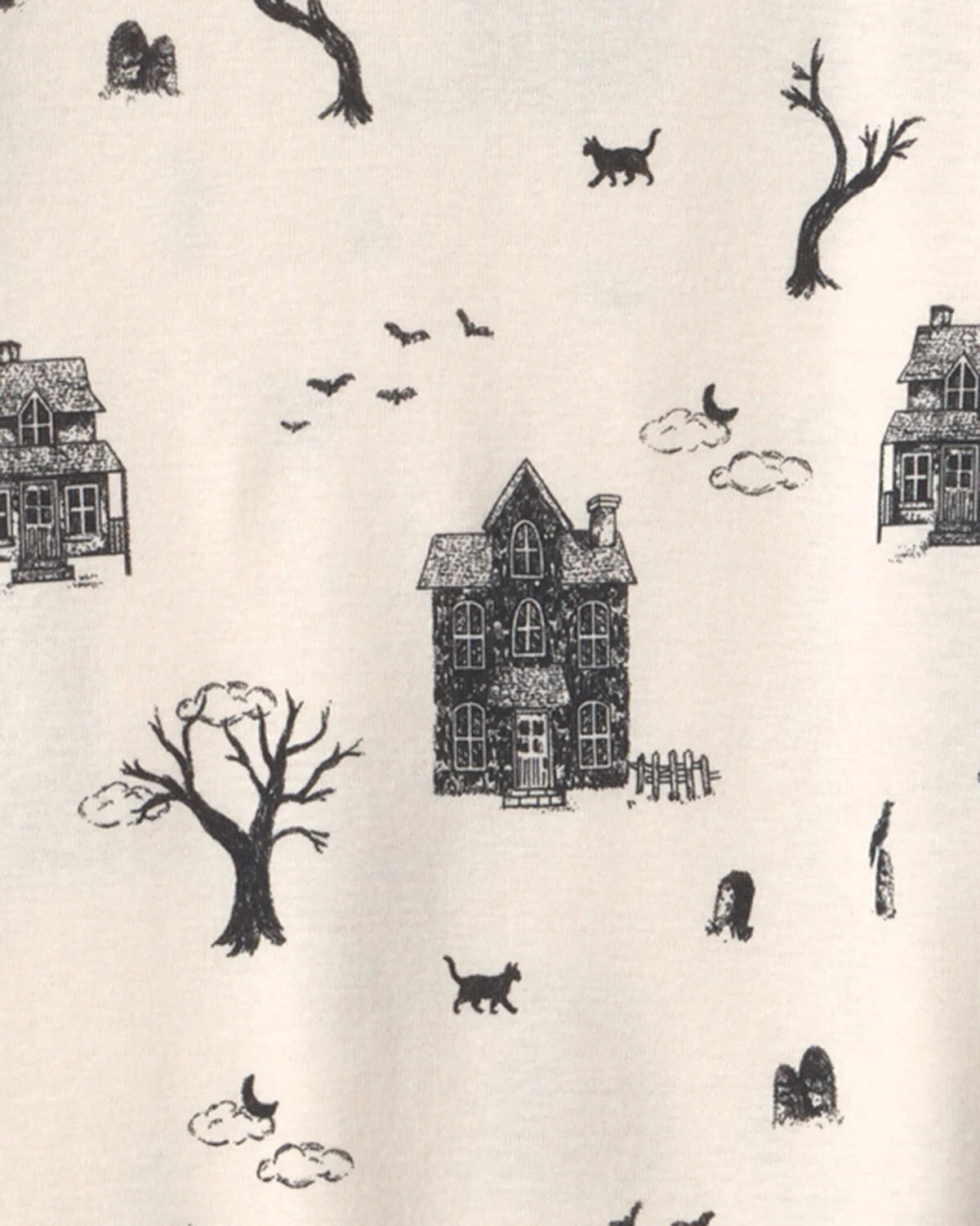 Kids 2-Piece Organic Cotton Pajamas in Spooky Village - Image 3