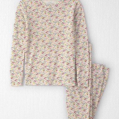 Girls 2-Piece Organic Cotton Pajamas in Floral