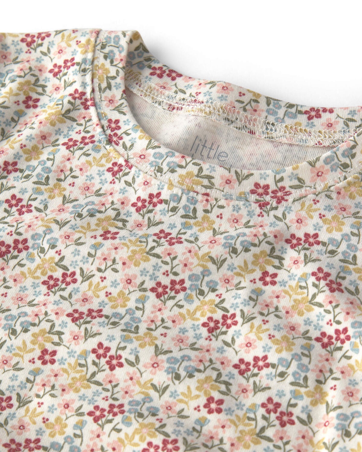 Girls 2-Piece Organic Cotton Pajamas in Floral - Image 2