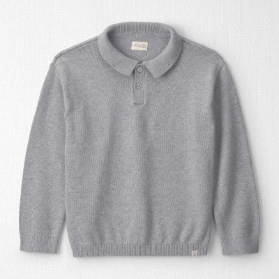Boys Organic Cotton Sweater Knit Polo