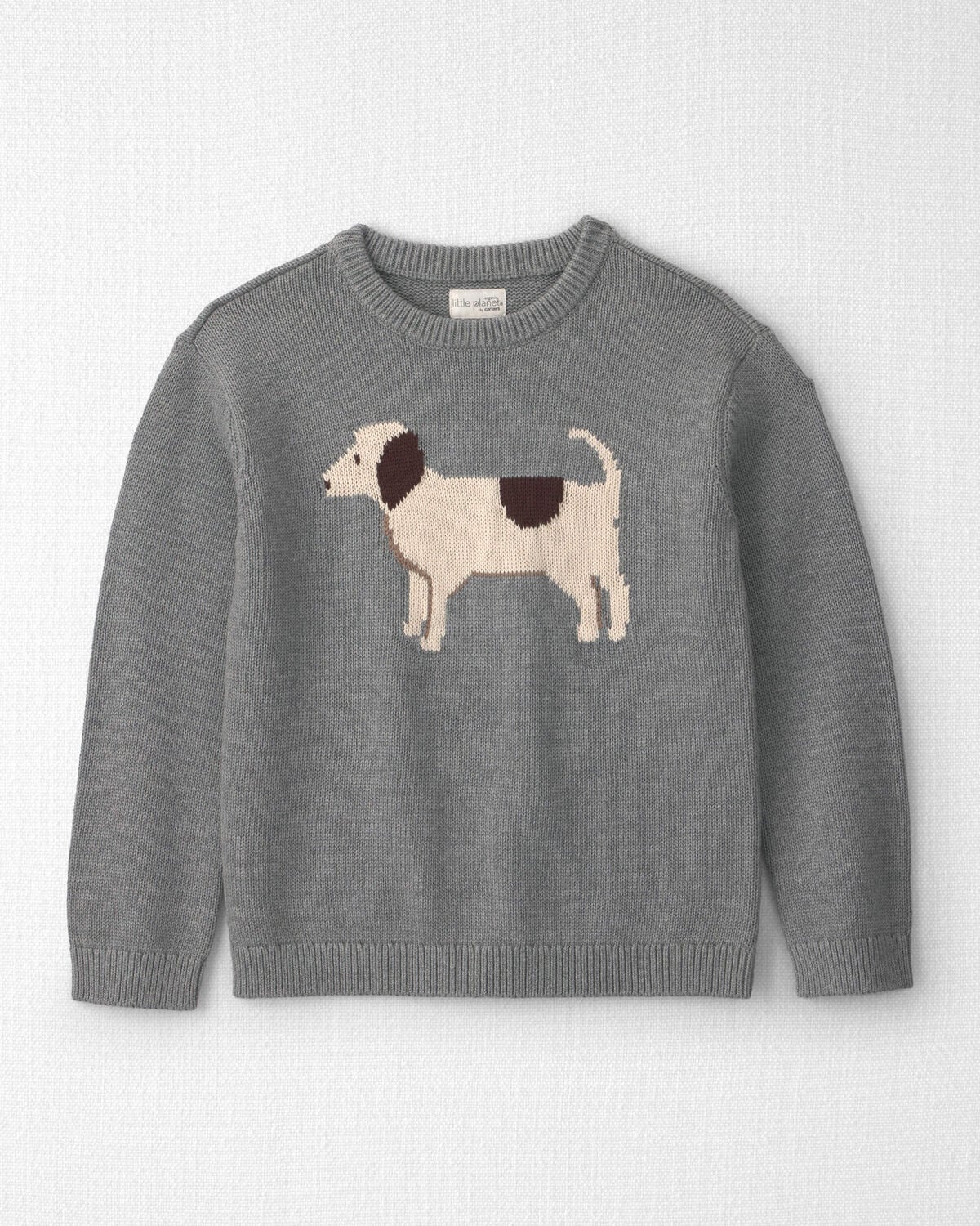 Kids Organic Cotton Dog Sweater Knit Pullover