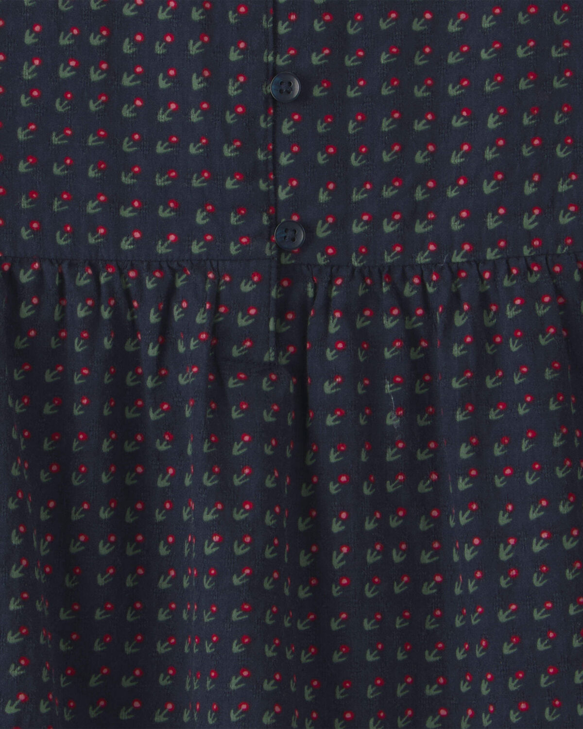 Girls Organic Cotton Dobby Dress in Navy Floral - Image 4