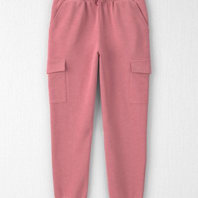 Girls Organic Cotton French Terry Cargo Pants