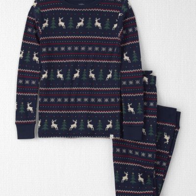 Kids 2-Piece Organic Cotton Fair Isle Pajamas