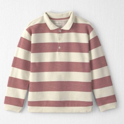 Girls Organic Cotton French Terry Rugby Polo
