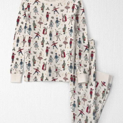 Kids 2-Piece Organic Cotton Pajamas in Nutcracker
