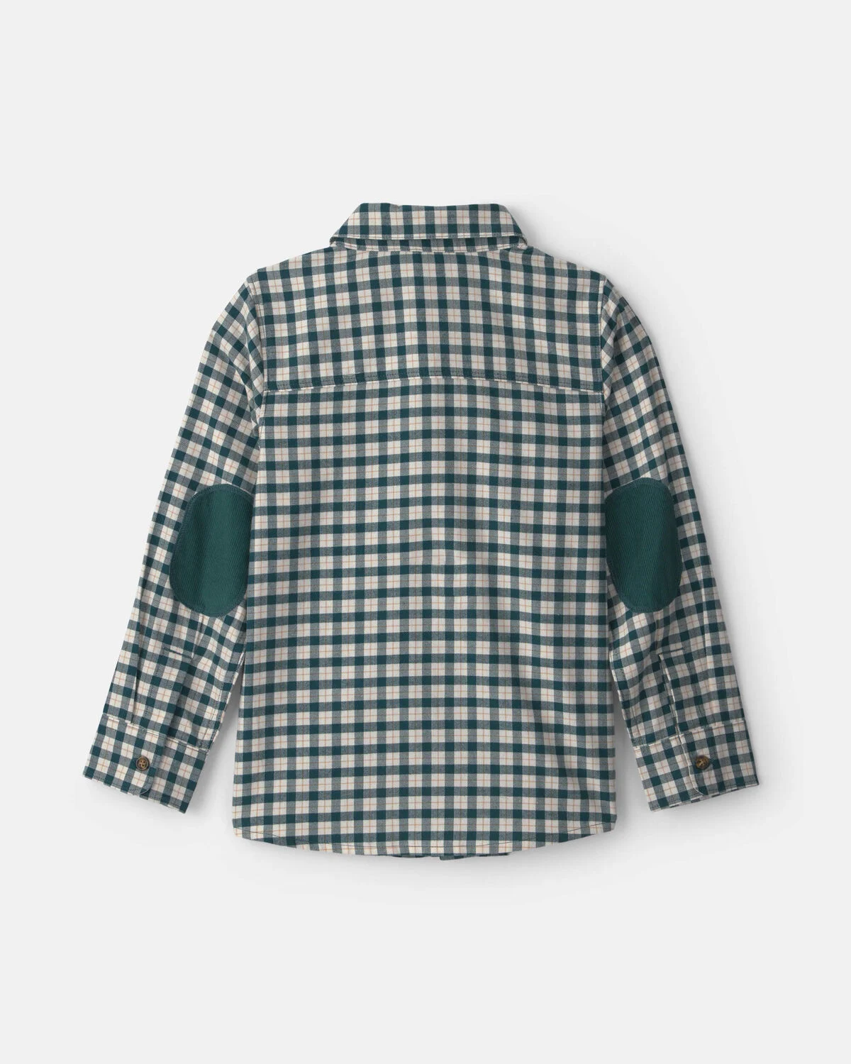Boys Plaid Long-Sleeve Button-Down Shirt - Green/White - Image 2