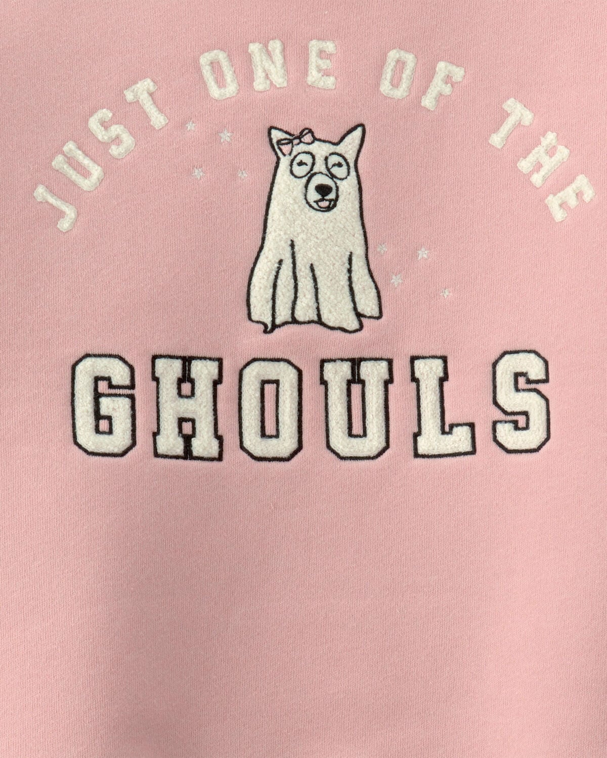 Girls Ghoul Halloween Fleece Pullover Sweatshirt - Pink - Image 2