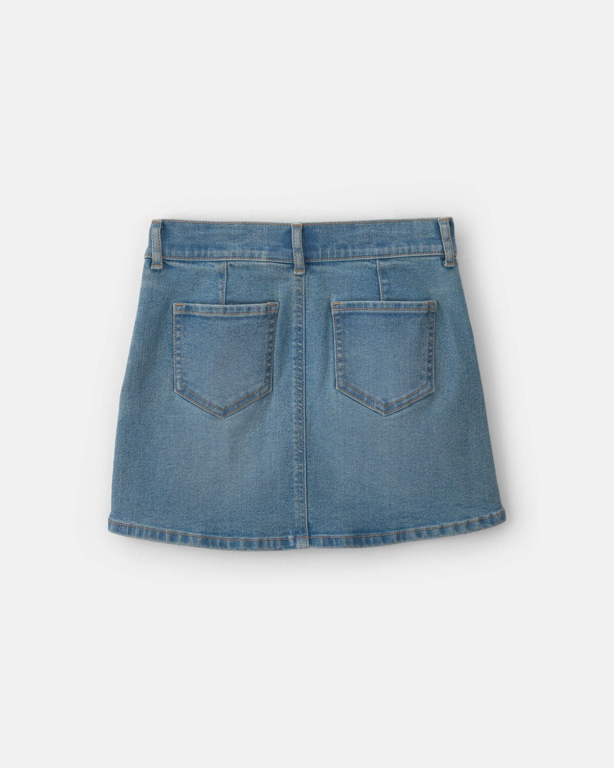 Girls Pleated Denim Skirt - Light Wash - Image 3