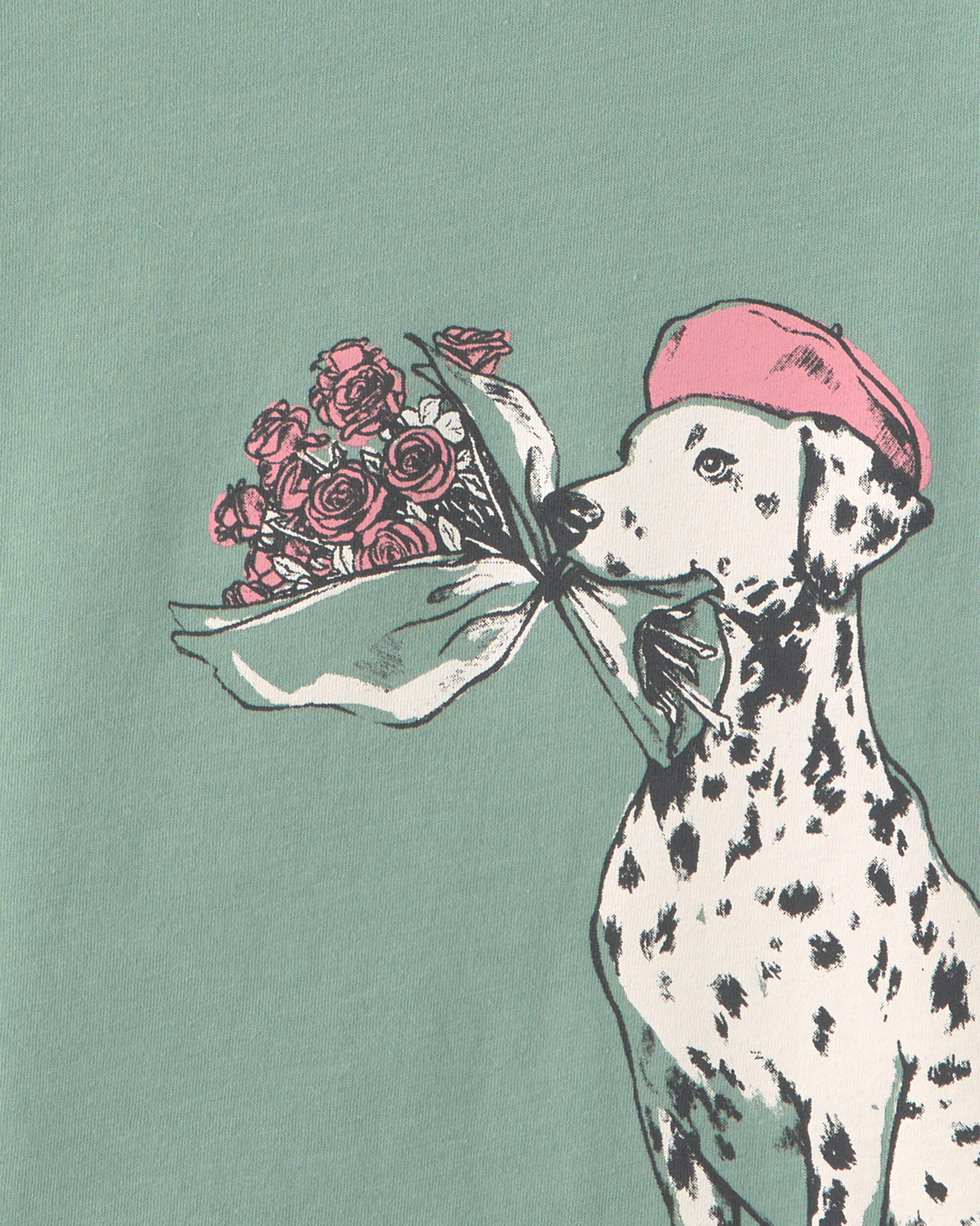 Girls Parisian Dog Long-Sleeve Graphic Tee - Green - Image 3