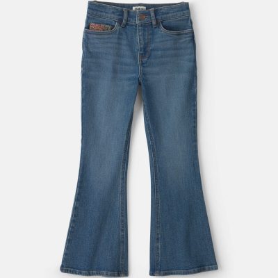 Girls Denim Flare Jeans - Medium Wash