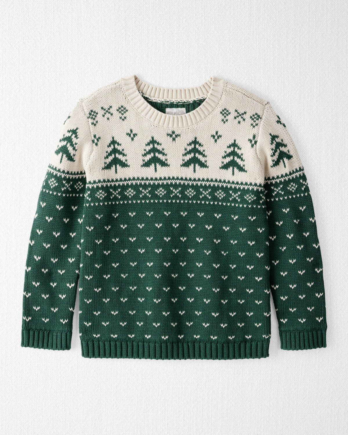 Kids Organic Cotton Fair Isle Sweater Knit Pullover