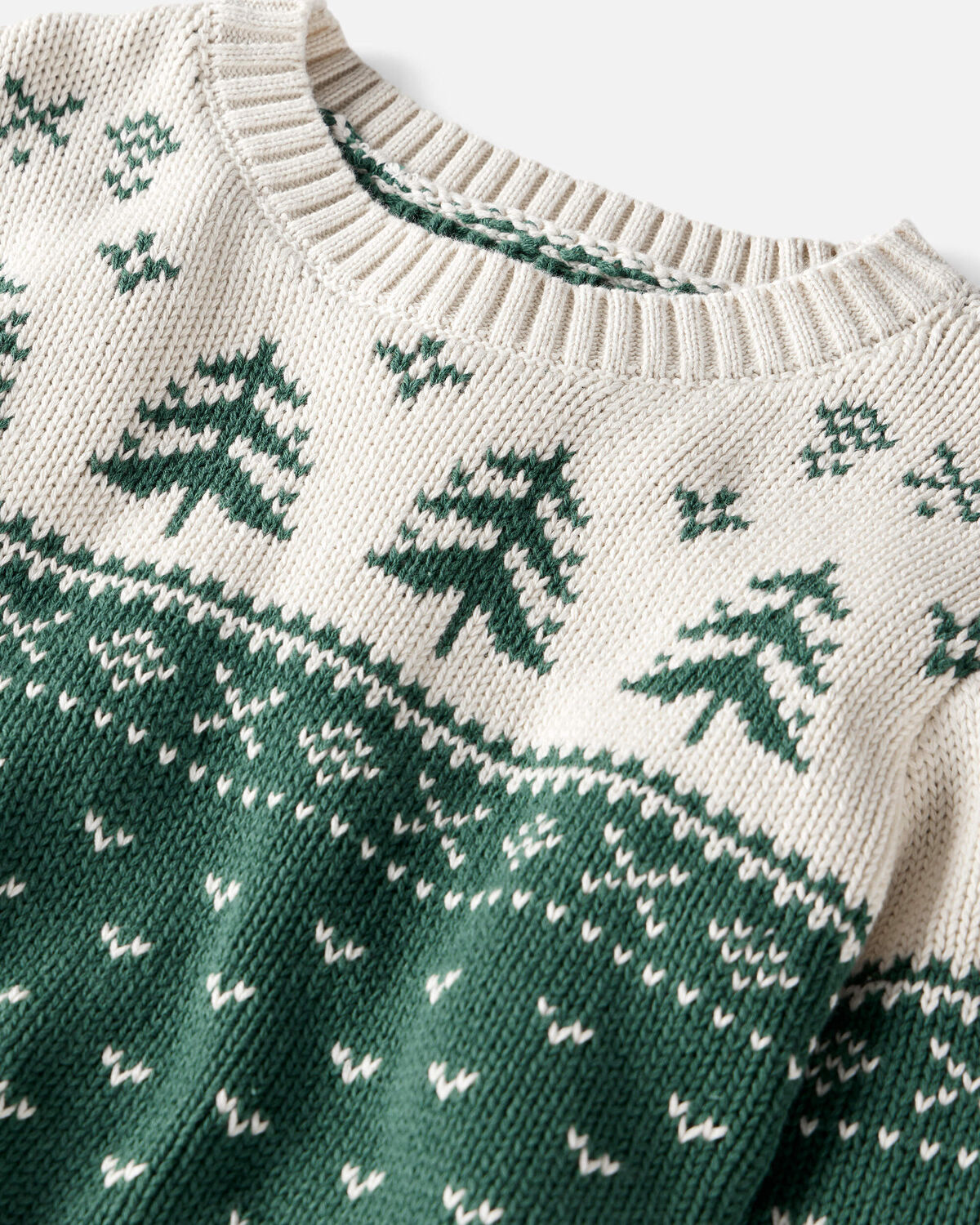 Kids Organic Cotton Fair Isle Sweater Knit Pullover - Image 3