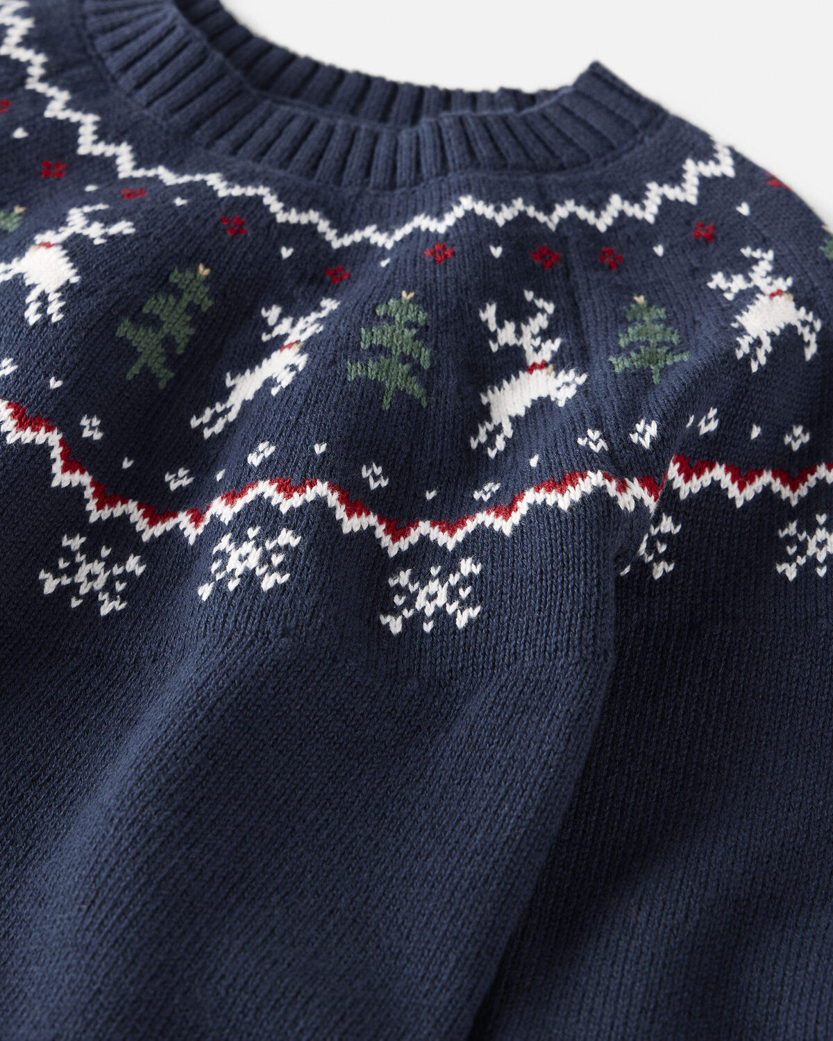 Kids Organic Cotton Fair Isle Sweater Knit Pullover - Image 2
