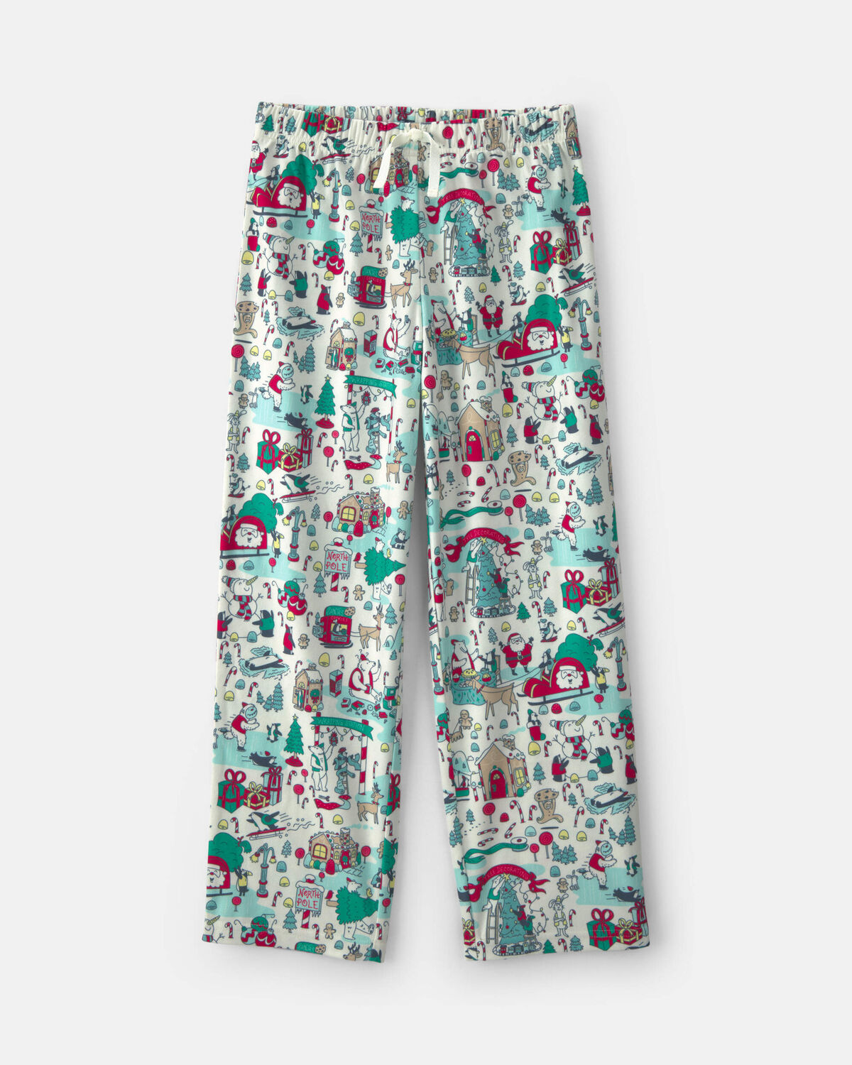 Adult Christmas Scavenger Hunt Fleece Loose Fit Pajama Bottoms