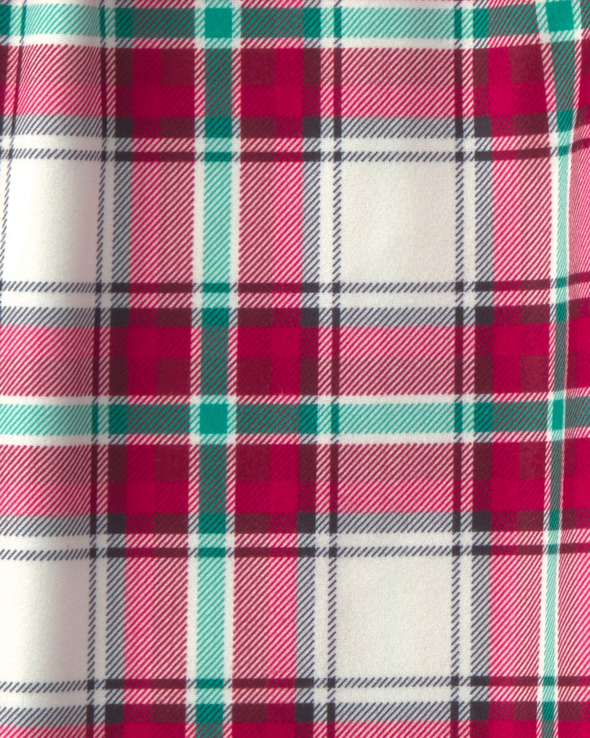 Kids Christmas Plaid Fleece Loose Fit Pajama Bottoms - Red/Green - Image 4