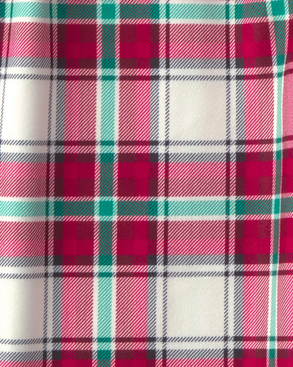 Kids Christmas Plaid Fleece Loose Fit Pajama Bottoms - Red/Green - Image 3