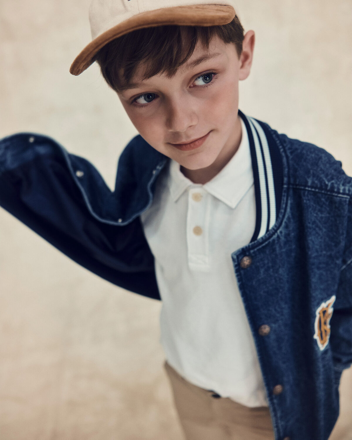 Boys Varsity Denim Jacket - Medium Wash - Image 2