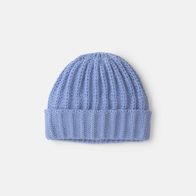 Girls Ribbed Beanie - Purple