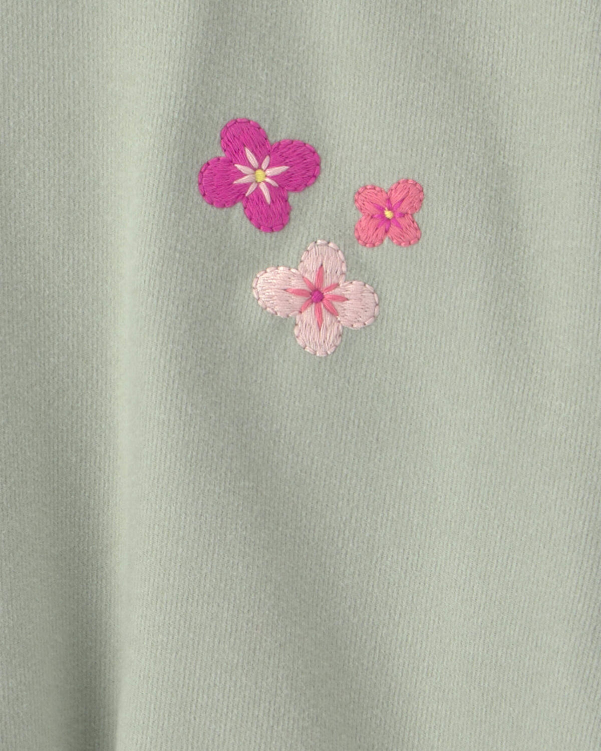 Girls Flower Long-Sleeve Top - Green - Image 2