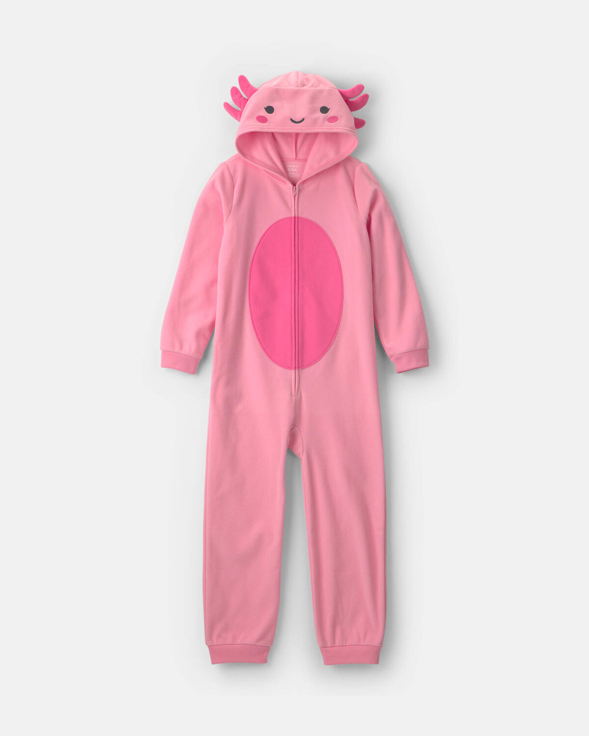 Girls 1-Piece Axolotl Halloween Fleece Pajama Costume - Pink