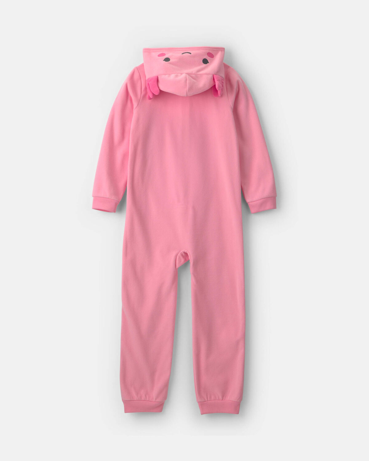 Girls 1-Piece Axolotl Halloween Fleece Pajama Costume - Pink - Image 2