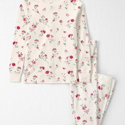Girls 2-Piece Organic Cotton Pajamas in Rosethorn Hollow