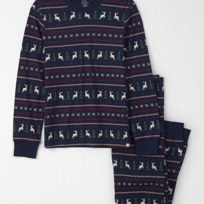 Adult 2-Piece Organic Cotton Fair Isle Pajamas