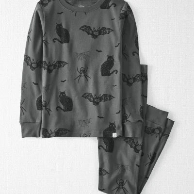 Kids 2-Piece Organic Cotton Pajamas in Spooky Creatures