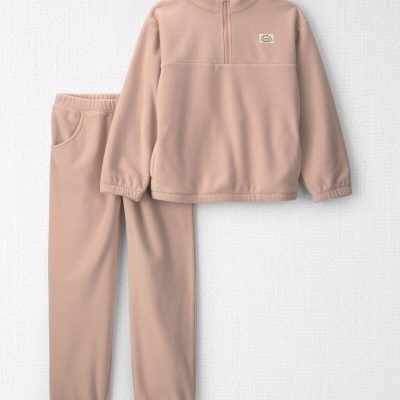 Girls 2-Piece Recycled Microfleece Top & Pant Set
