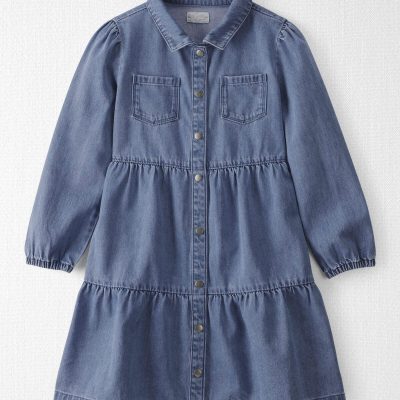 Girls Organic Cotton Denim Dress
