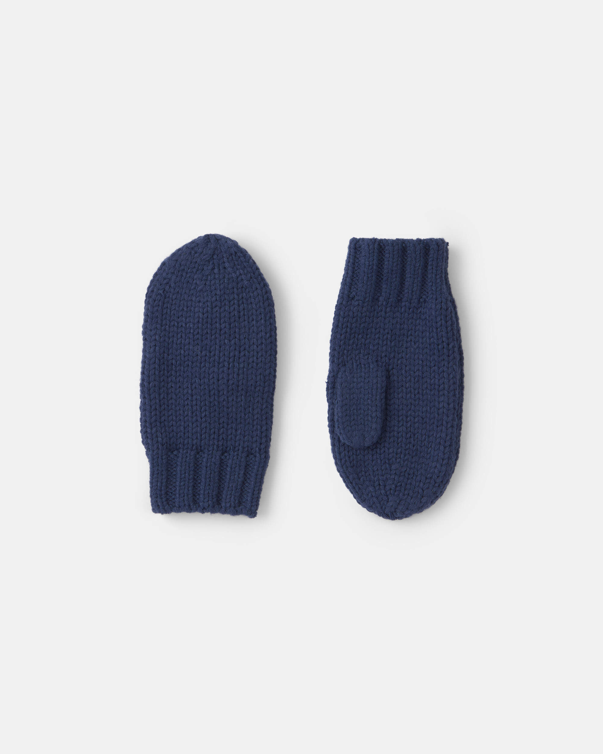 Boys Ribbed Mittens - Navy - Image 2