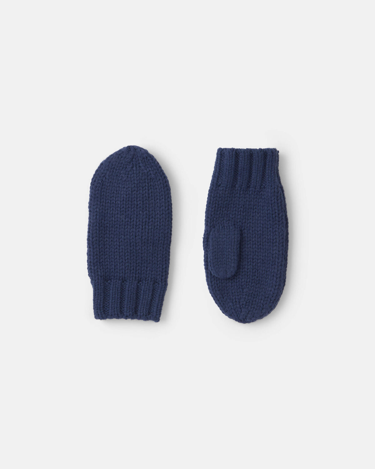 Boys Ribbed Mittens - Navy