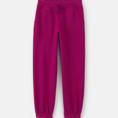 Girls Fleece Joggers - Burgundy