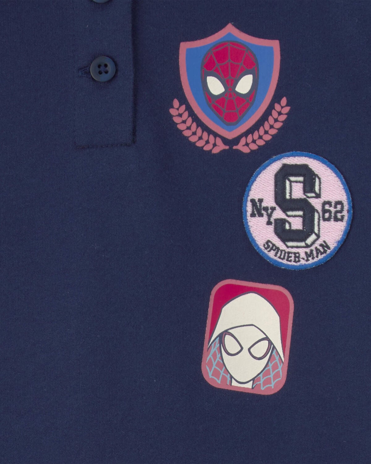 Girls ©Marvel Spider-Man French Terry Polo Dress - Navy Blue - Image 3