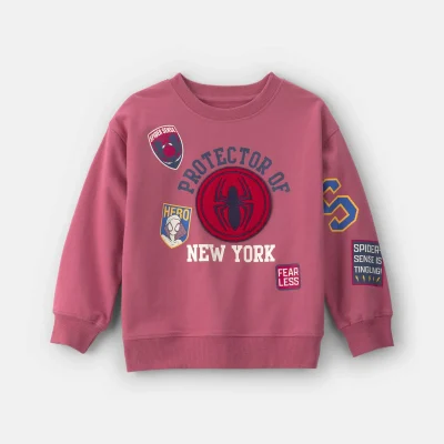 Kids ©Marvel Spider-Man French Terry Pullover Sweatshirt - Pink