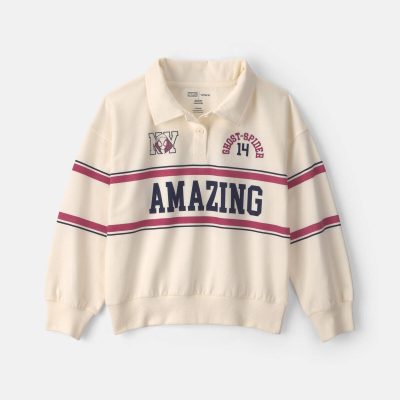 Kids ©Marvel Spider-Man French Terry Pullover Sweatshirt - Cream