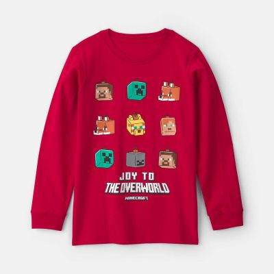 Boys Minecraft® Christmas Long-Sleeve Graphic Tee - Red