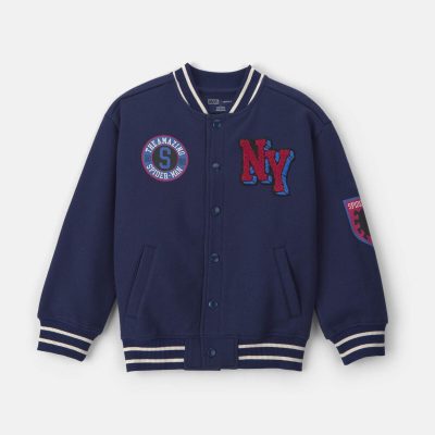 Boys ©Marvel Spider-Man Fleece Varsity Jacket - Blue