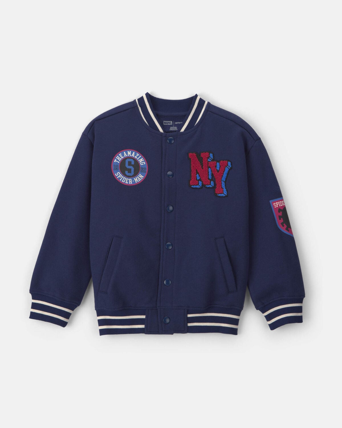 Boys ©Marvel Spider-Man Fleece Varsity Jacket - Blue