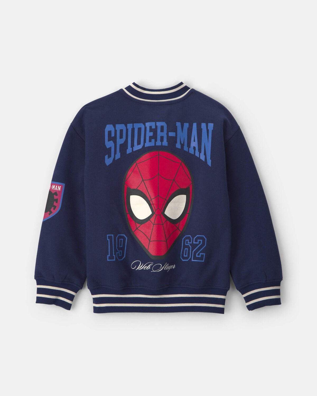 Boys ©Marvel Spider-Man Fleece Varsity Jacket - Blue - Image 2