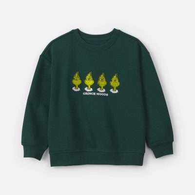 Boys Dr. Seuss™ The Grinch Embroidered Christmas Fleece Pullover Sweatshirt - Green