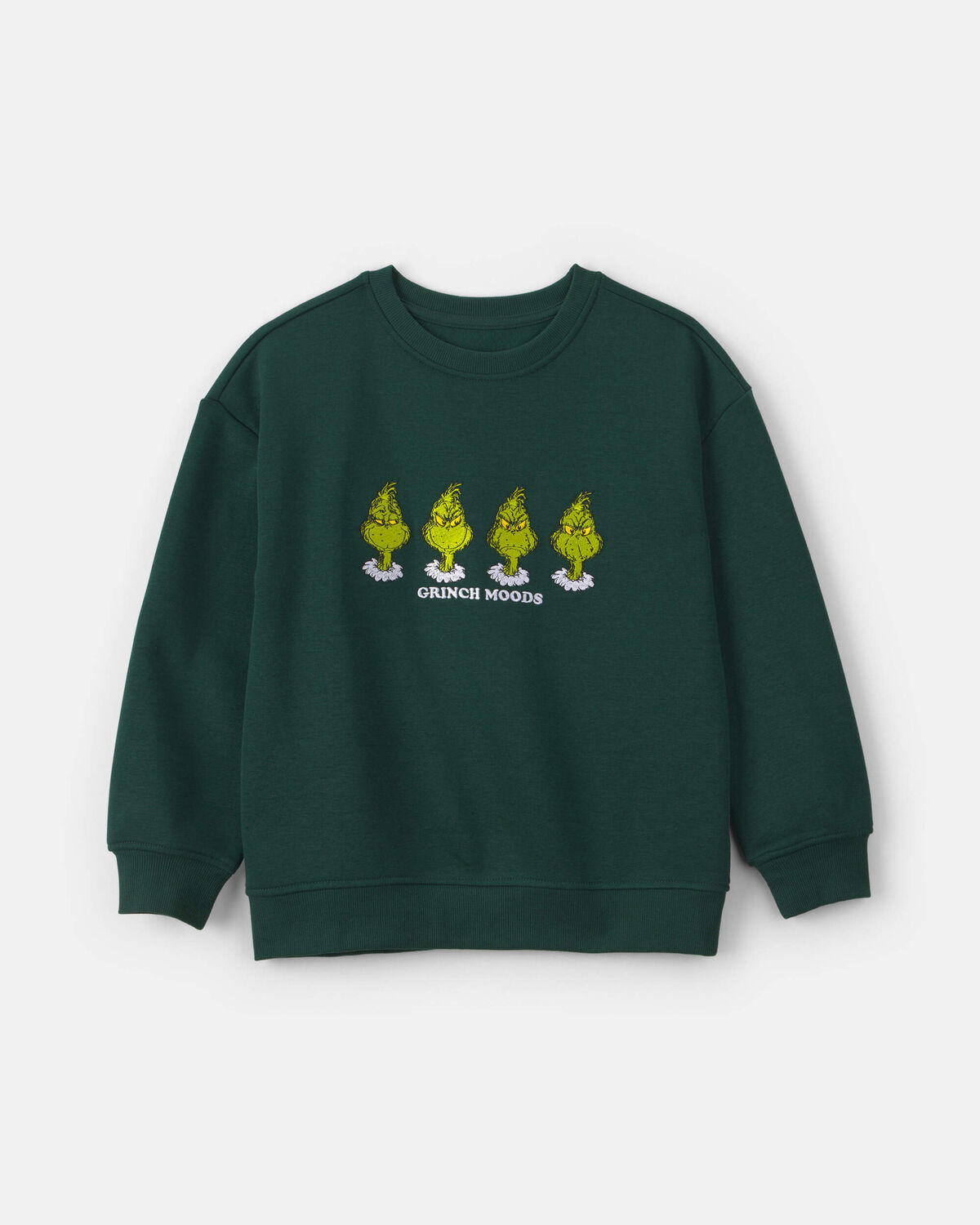 Boys Dr. Seuss™ The Grinch Embroidered Christmas Fleece Pullover Sweatshirt - Green