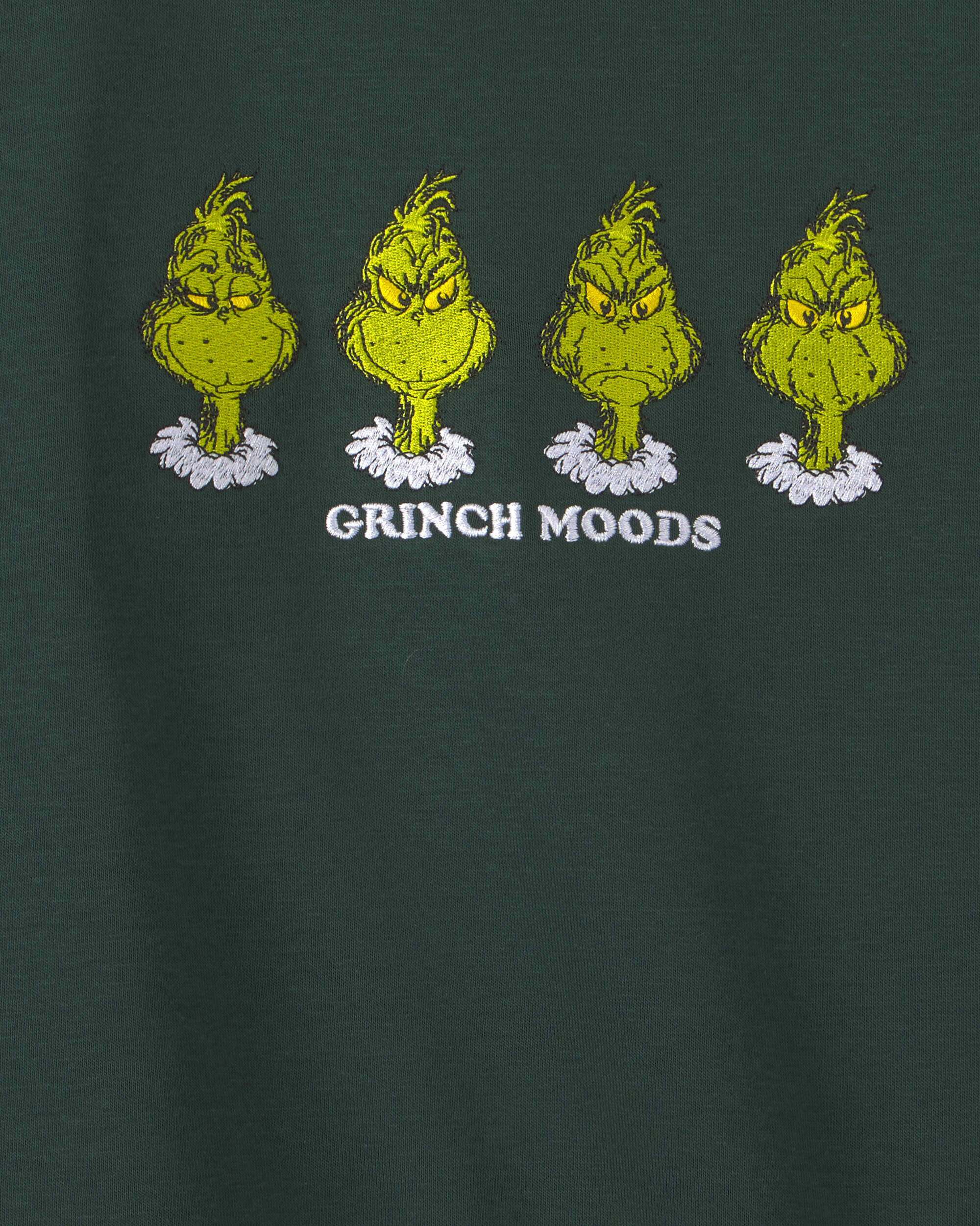 Boys Dr. Seuss™ The Grinch Embroidered Christmas Fleece Pullover Sweatshirt - Green - Image 3