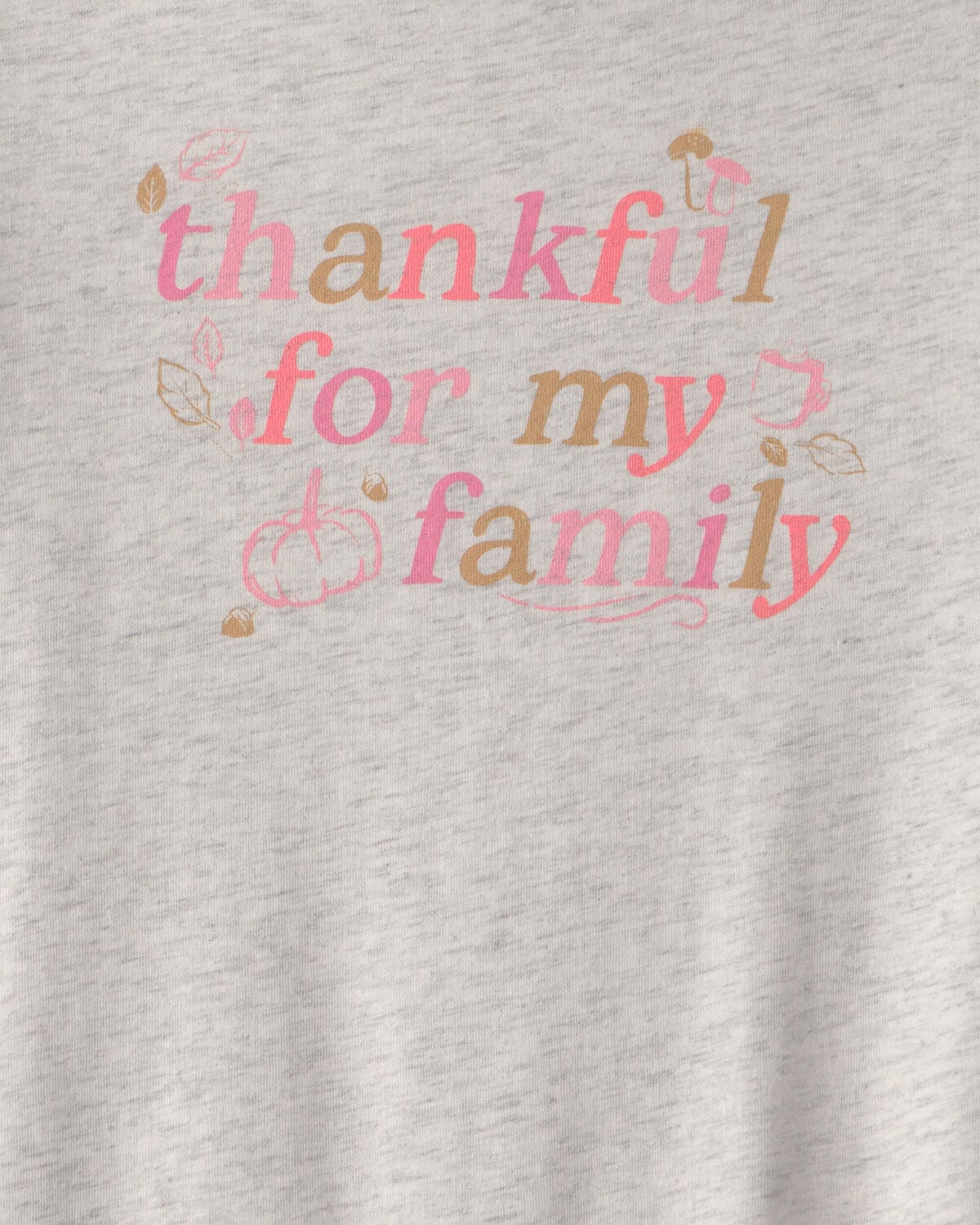 Girls 'Thankful' Long-Sleeve Graphic Tee - Grey - Image 2